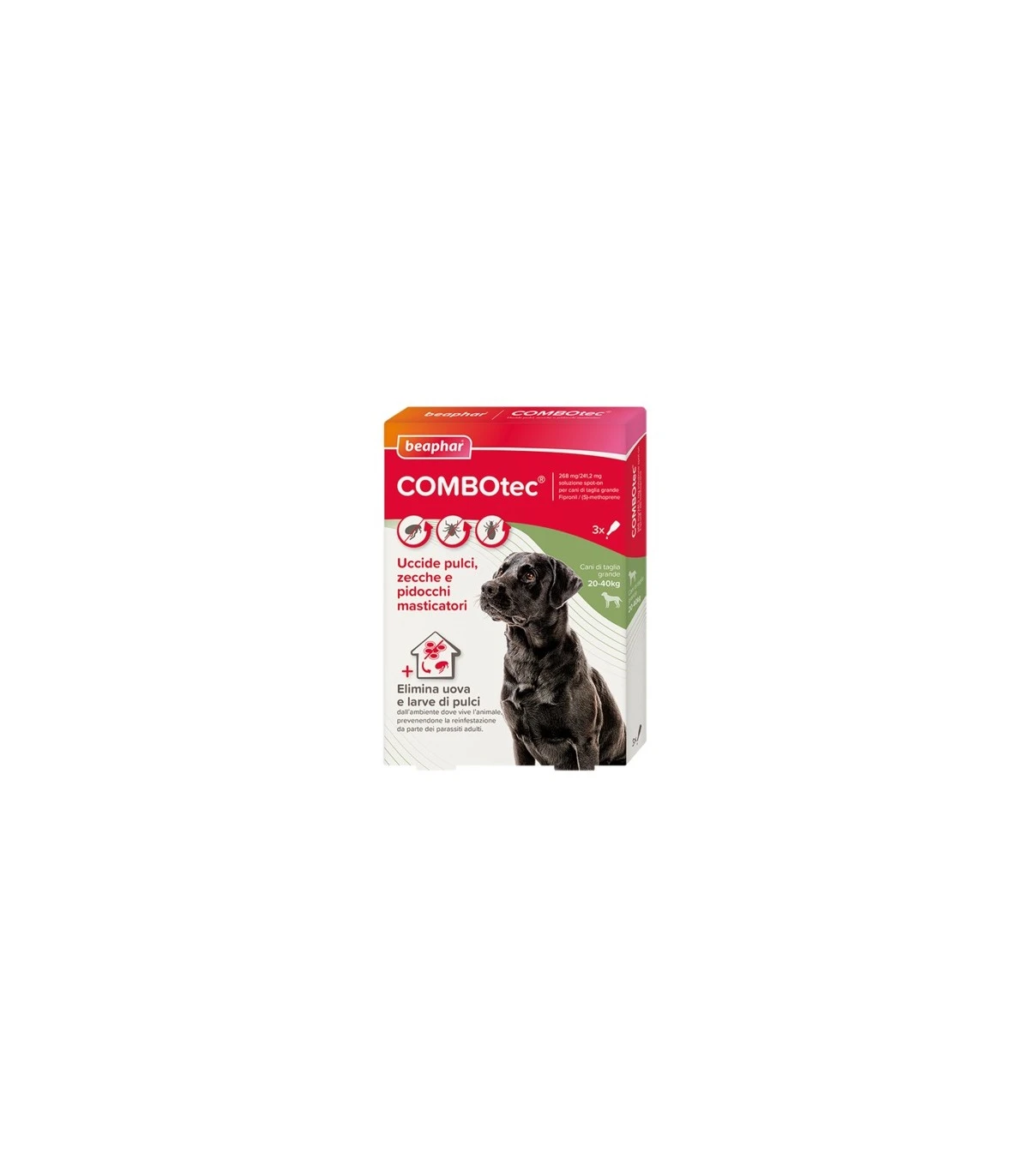 Beaphar Combotec 3 Pipette Cani Grandi 20-40 Kg 3 Beaphar Combotec 3 Pipette Cani Grandi 20-40 Kg