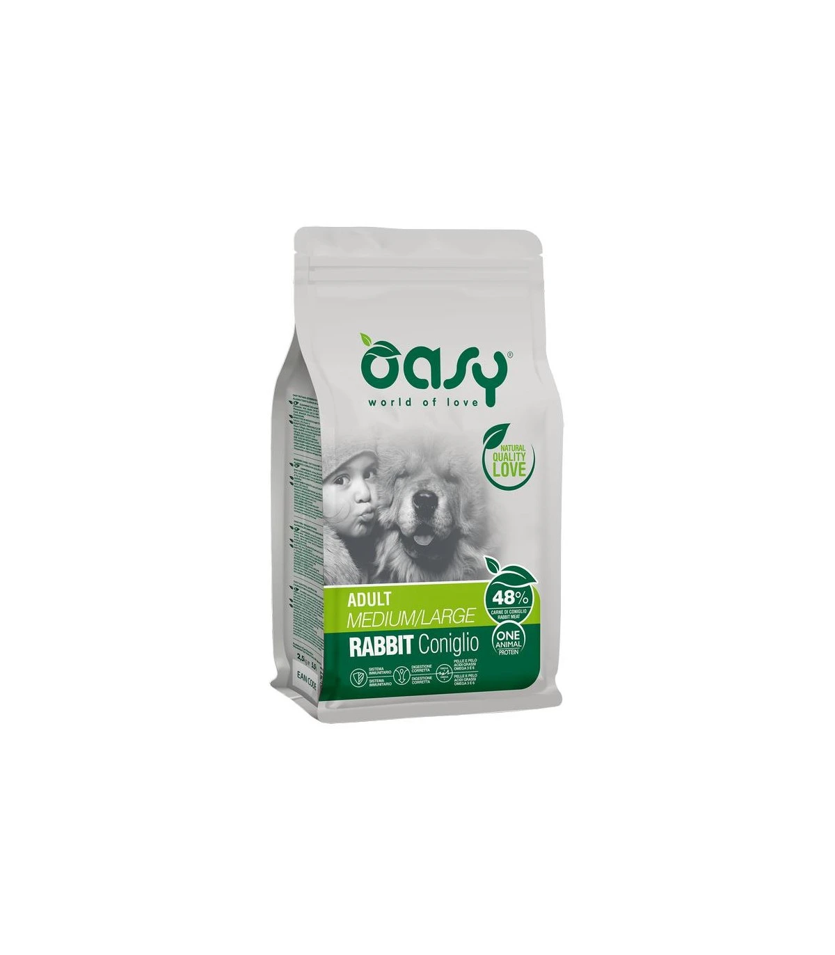 Oasy Cane Adult One Protein Medium Large Coniglio 12 Kg 3 Oasy Cane Adult One Protein Medium Large Coniglio 12 Kg