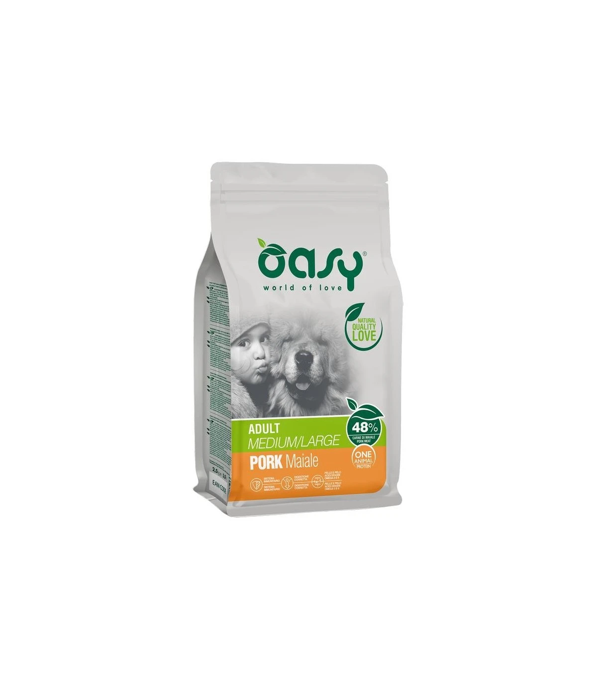 Oasy Cane Adult One Protein Medium Large Maiale 2,5 Kg 3 Oasy Cane Adult One Protein Medium Large Maiale 2,5 Kg