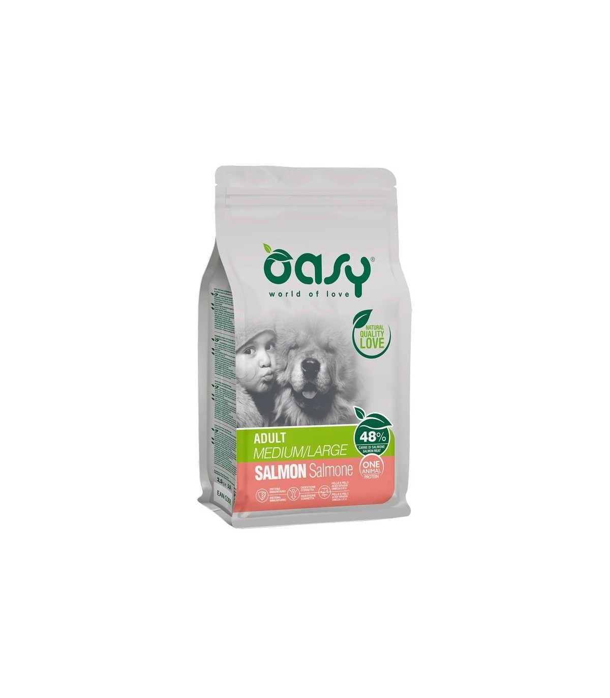 Oasy Cane Adult One Protein Medium Large Salmone 2,5 Kg 3 Oasy Cane Adult One Protein Medium Large Salmone 2,5 Kg