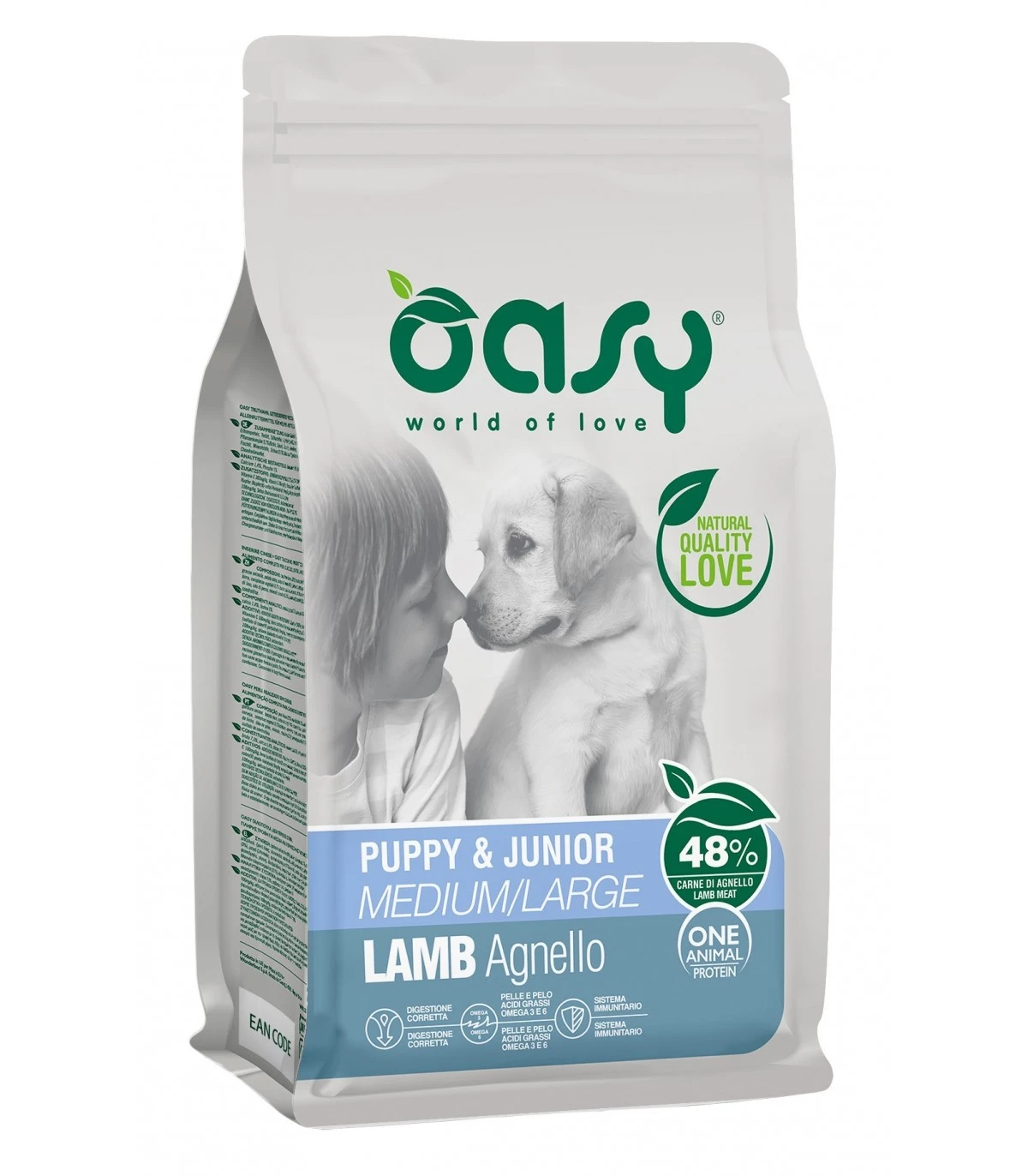 Oasy Cane Puppy & Junior Medium Large Agnello 2,5 Kg 3 Oasy Cane Puppy & Junior Medium Large Agnello 2,5 Kg
