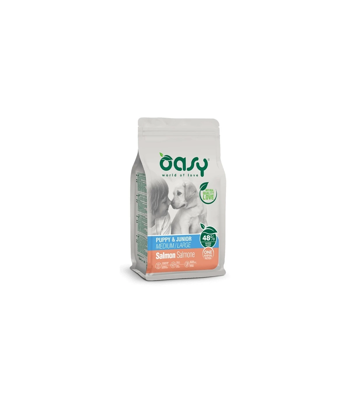 Oasy Cane Puppy & Junior One Protein Medium & Large Salmone 12 Kg 3 Oasy Cane Puppy & Junior One Protein Medium & Large Salmone 12 Kg