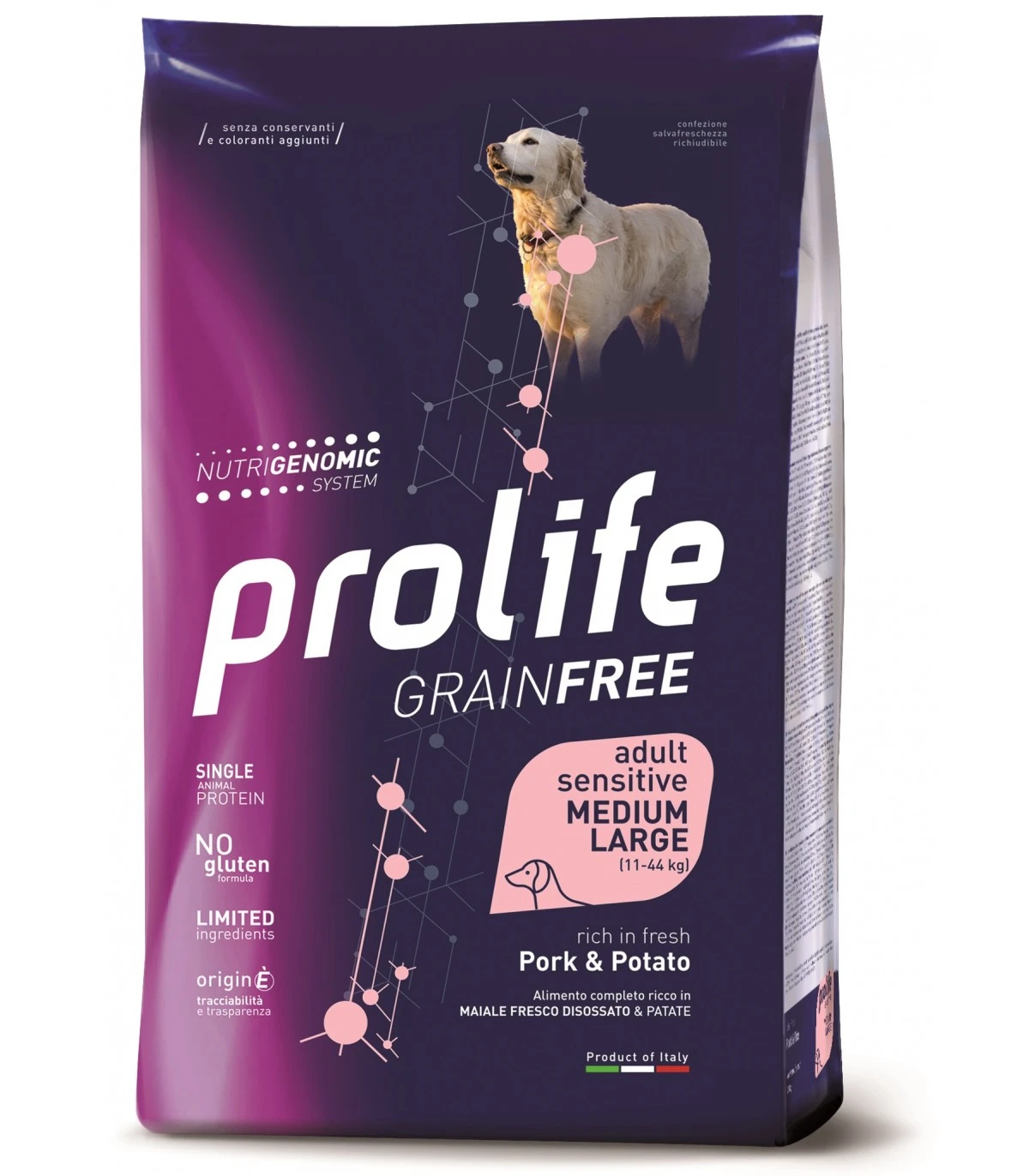 Prolife Cane Grainfree Adult Sensitive Maiale & Patate Medium Large 2,5 Kg 3 Prolife Cane Grainfree Adult Sensitive Maiale & Patate Medium Large 2,5 Kg