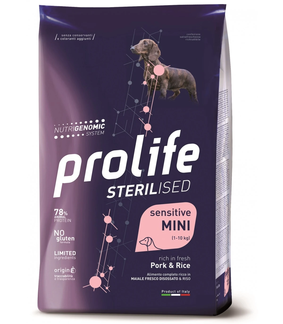 Prolife Cane Sterilised Sensitive Adult Maiale & Riso Mini 2 Kg 3 Prolife Cane Sterilised Sensitive Adult Maiale & Riso Mini 2 Kg